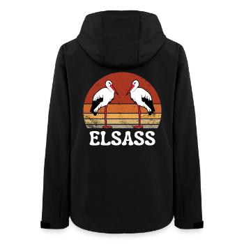 ALSACE VINTAGE STORK - Women’s Recycled Softshell Jacket by Stanley/Stella - black - Back - AI Model Female 172 light (172cm)