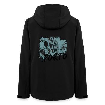 Portugal Cave vin de Porto illustration monochrome - Veste softshell femme recyclée Stanley/Stella - noir - Dos - AI Model Female 172 light (172cm)