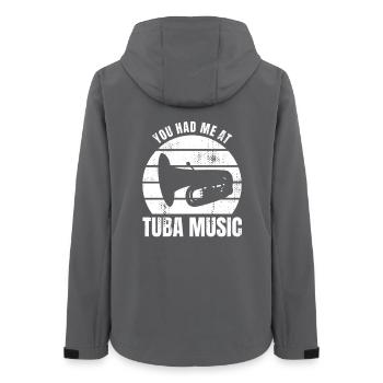 Tuba Spieler Spruch - Frauen Recycelte Softshelljacke von Stanley/Stella - Anthrazit - Hinten - AI Model Female 172 light (172cm)
