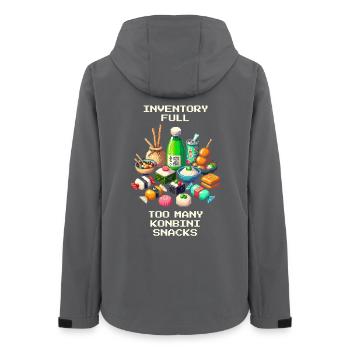 Inventar voll: Zu viele Konbini-Snacks | Japan - Frauen Recycelte Softshelljacke von Stanley/Stella - Anthrazit - Hinten - AI Model Female 172 light (172cm)