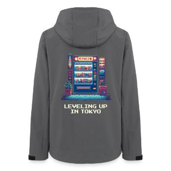 Level Up in Tokio | Japan Reise Otaku - Frauen Recycelte Softshelljacke von Stanley/Stella - Anthrazit - Hinten - AI Model Female 172 light (172cm)