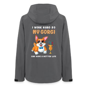 Corgi Vie Meilleure - Veste softshell femme recyclée Stanley/Stella - charbon - Dos - AI Model Female 172 light (172cm)