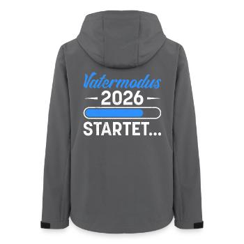 Zukünftiger Papa VATERMODUS 2026 STARTET - Frauen Recycelte Softshelljacke von Stanley/Stella - Anthrazit - Hinten - AI Model Female 172 light (172cm)