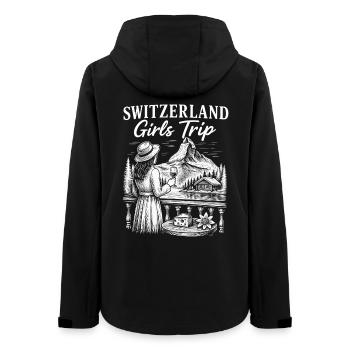 Schweiz Girls Trip Alpenblick - Frauen Recycelte Softshelljacke von Stanley/Stella - Schwarz - Hinten - AI Model Female 172 light (172cm)