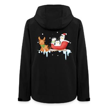Pinguinschlittenfahrt im Winter Wonderland - Frauen Recycelte Softshelljacke von Stanley/Stella - Schwarz - Hinten - AI Model Female 172 light (172cm)