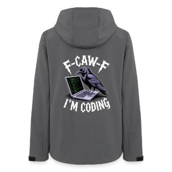 F-Caw-F I'm Coding - Women’s Recycled Softshell Jacket by Stanley/Stella - anthracite - Back - AI Model Female 172 light (172cm)