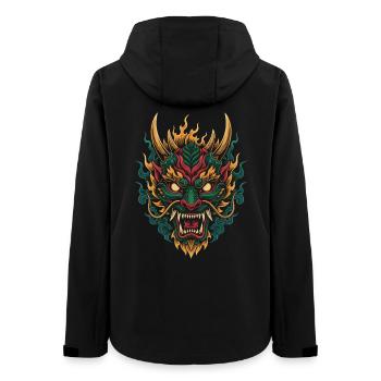 Masque de Dragon Ardent | Bête de flamme mythique - Veste softshell femme recyclée Stanley/Stella - noir - Dos - AI Model Female 172 light (172cm)