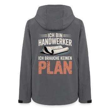 I'm a craftsman, I don't need a plan - Women’s Recycled Softshell Jacket by Stanley/Stella - anthracite - Back - AI Model Female 172 light (172cm)