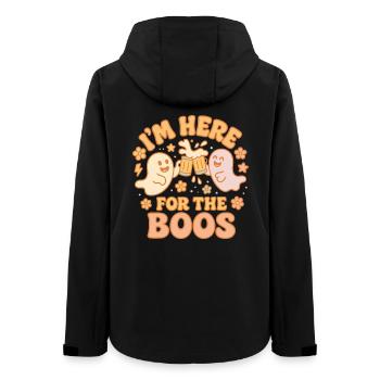 Ich bin hier für die Buhs Halloween Lustiges Kostüm - Frauen Recycelte Softshelljacke von Stanley/Stella - Schwarz - Hinten - AI Model Female 172 light (172cm)
