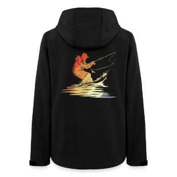 Pêche Graphique Style Rétro - Veste softshell femme recyclée Stanley/Stella - noir - Dos - AI Model Female 172 light (172cm)