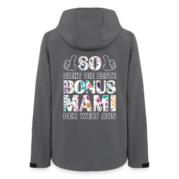 Bonus Mami Mama beste Mutter Muttertag Geschenk - Frauen Recycelte Softshelljacke von Stanley/Stella - Anthrazit - Hinten - AI Model Female 172 light (172cm)