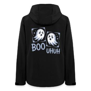 Boo Uhuh – Funny ghost shirt for Halloween - Women’s Recycled Softshell Jacket by Stanley/Stella - black - Back - AI Model Female 172 light (172cm)
