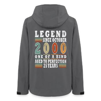 25th Birthday Legend October Year 2000 - Women’s Recycled Softshell Jacket by Stanley/Stella - anthracite - Back - AI Model Female 172 light (172cm)
