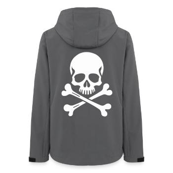 Klassischer Jolly Roger Totenschädel - Frauen Recycelte Softshelljacke von Stanley/Stella - Anthrazit - Hinten - AI Model Female 172 light (172cm)