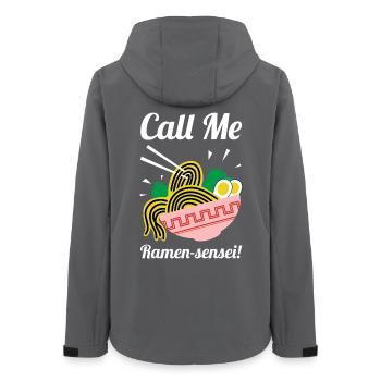 Call Me Ramen Sensei Shirt - Women’s Recycled Softshell Jacket by Stanley/Stella - anthracite - Back - AI Model Female 172 light (172cm)