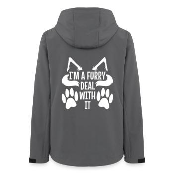 I'm A Furry Deal With It - Women’s Recycled Softshell Jacket by Stanley/Stella - anthracite - Back - AI Model Female 172 light (172cm)