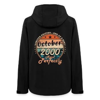 25th Birthday Legend October Year 2000 - Women’s Recycled Softshell Jacket by Stanley/Stella - black - Back - AI Model Female 172 light (172cm)