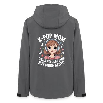 K-Pop Maman Drôle Corée Musique Aegyo - Veste softshell femme recyclée Stanley/Stella - charbon - Dos - AI Model Female 172 light (172cm)
