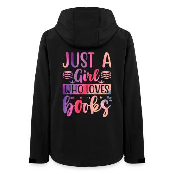 Just a girl who loves books - Frauen Recycelte Softshelljacke von Stanley/Stella - Schwarz - Hinten - AI Model Female 172 light (172cm)