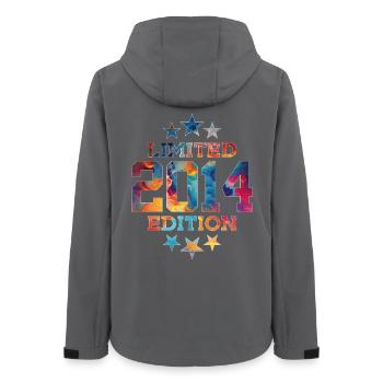 LIMITED EDITION 2014 12. GEBURTSTAG - Frauen Recycelte Softshelljacke von Stanley/Stella - Anthrazit - Hinten - AI Model Female 172 light (172cm)