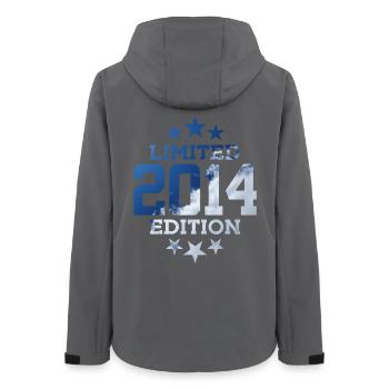 LIMITED EDITION 2014 12. GEBURTSTAG - Frauen Recycelte Softshelljacke von Stanley/Stella - Anthrazit - Hinten - AI Model Female 172 light (172cm)