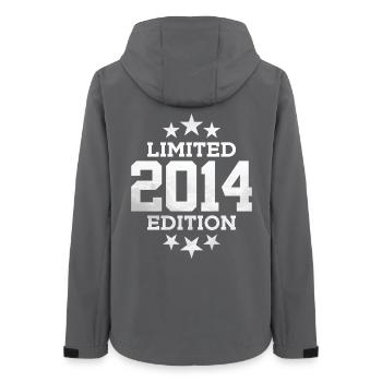 LIMITED EDITION 2014 12. GEBURTSTAG - Frauen Recycelte Softshelljacke von Stanley/Stella - Anthrazit - Hinten - AI Model Female 172 light (172cm)