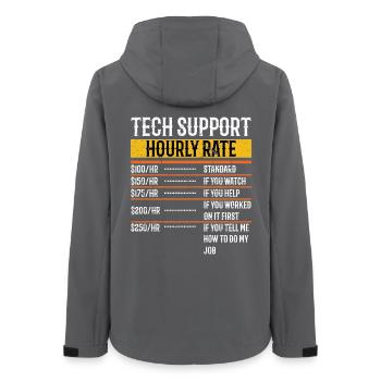 Tech Support Hourly Rate Programmer Technical - Women’s Recycled Softshell Jacket by Stanley/Stella - anthracite - Back - AI Model Female 172 light (172cm)