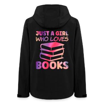 Just a girl who loves books - Frauen Recycelte Softshelljacke von Stanley/Stella - Schwarz - Hinten - AI Model Female 172 light (172cm)