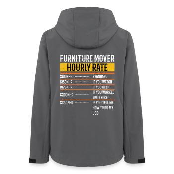 Funny Furniture Mover Tarif horaire - Veste softshell femme recyclée Stanley/Stella - charbon - Dos - AI Model Female 172 light (172cm)