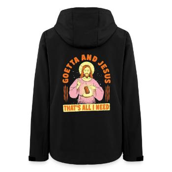 Goetta Wurst Goetta And Jesus That's All I Need - Women’s Recycled Softshell Jacket by Stanley/Stella - black - Back - AI Model Female 172 light (172cm)
