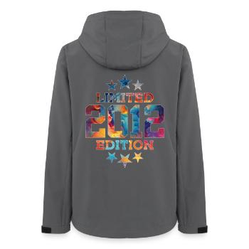 LIMITED EDITION 2012 14. GEBURTSTAG - Frauen Recycelte Softshelljacke von Stanley/Stella - Anthrazit - Hinten - AI Model Female 172 light (172cm)