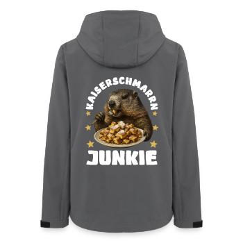 Kaiserschmarrn Murmeltier - Frauen Recycelte Softshelljacke von Stanley/Stella - Anthrazit - Hinten - AI Model Female 172 light (172cm)