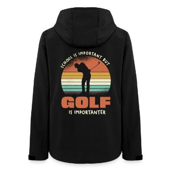Golf Ist Wichtiger - Frauen Recycelte Softshelljacke von Stanley/Stella - Schwarz - Hinten - AI Model Female 172 light (172cm)
