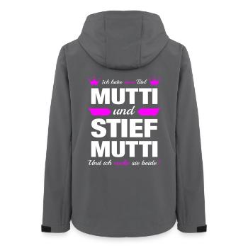 Stiefmutter Muttertag Bonus Mama Mutter Geschenk - Frauen Recycelte Softshelljacke von Stanley/Stella - Anthrazit - Hinten - AI Model Female 172 light (172cm)