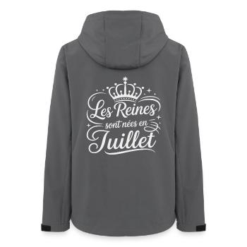 Les Reines sont nées en juillet Anniversaire - Veste softshell femme recyclée Stanley/Stella - charbon - Dos - AI Model Female 172 light (172cm)