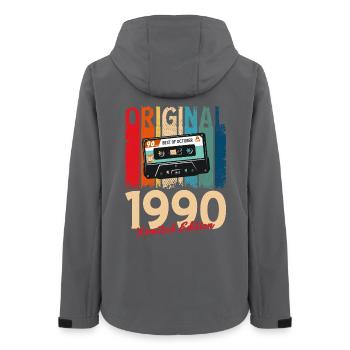 35th Birthday Cassette October Year 1990 - Women’s Recycled Softshell Jacket by Stanley/Stella - anthracite - Back - AI Model Female 172 light (172cm)