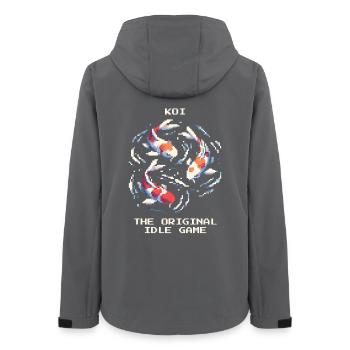 Koi : le jeu d’inactivité original | Jardin Étang Zen - Veste softshell femme recyclée Stanley/Stella - charbon - Dos - AI Model Female 172 light (172cm)