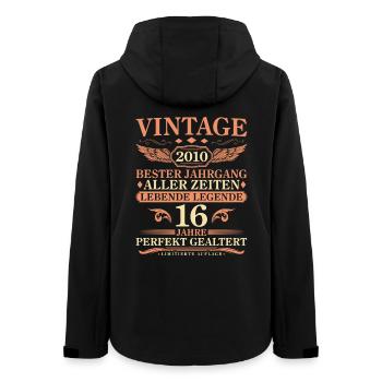 Vintage 2010 Jahrgang geboren - 16. Geburtstag - Frauen Recycelte Softshelljacke von Stanley/Stella - Schwarz - Hinten - AI Model Female 172 light (172cm)