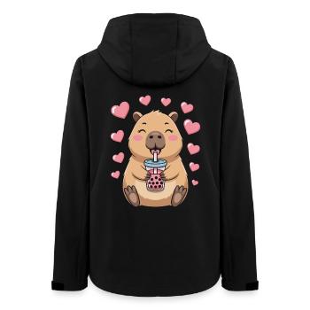 Thé à bulles kawaii Thé Capybara Boba - Veste softshell femme recyclée Stanley/Stella - noir - Dos - AI Model Female 172 light (172cm)