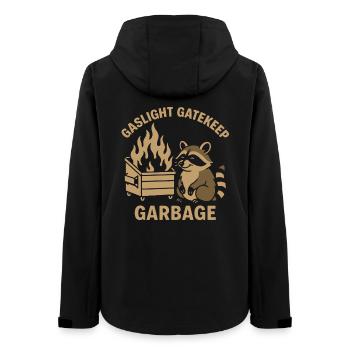 Gaslicht Torhüter Müll Waschbär Meme Humor - Frauen Recycelte Softshelljacke von Stanley/Stella - Schwarz - Hinten - AI Model Female 172 light (172cm)