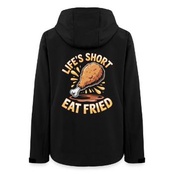 Lifeshort Chicken Lover Fried Food - Women’s Recycled Softshell Jacket by Stanley/Stella - black - Back - AI Model Female 172 light (172cm)