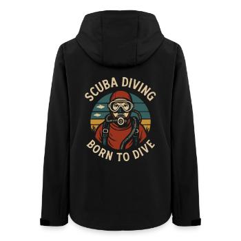 Born to Dive Taucher Shirt Tauchen Design - Frauen Recycelte Softshelljacke von Stanley/Stella - Schwarz - Hinten - AI Model Female 172 light (172cm)