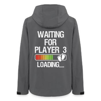 Expectant Dad To Be Gamer Pregnancy Announcement  - Frauen Recycelte Softshelljacke von Stanley/Stella - Anthrazit - Hinten - AI Model Female 172 light (172cm)