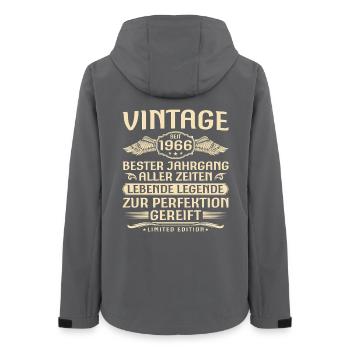 Millésime depuis 1966 Cru - 60ème Anniversaire - Veste softshell femme recyclée Stanley/Stella - charbon - Dos - AI Model Female 172 light (172cm)