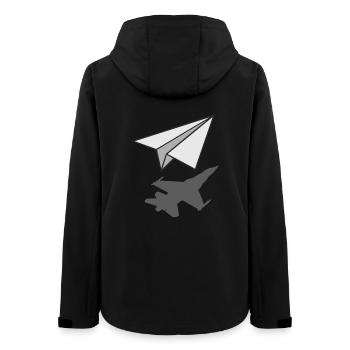 Avion en papier Ingénieur aéronautique Aviation Cadeau - Veste softshell femme recyclée Stanley/Stella - noir - Dos - AI Model Female 172 light (172cm)