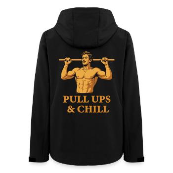 Pull Ups & Chill Calisthenics Fitness Gym Training - Women’s Recycled Softshell Jacket by Stanley/Stella - black - Back - AI Model Female 172 light (172cm)