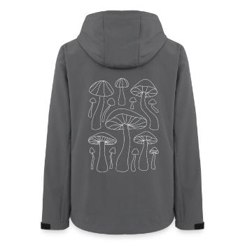 Motif champignon Lineart - Veste softshell femme recyclée Stanley/Stella - charbon - Dos - AI Model Female 172 light (172cm)