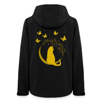 Chat de lune dorée avec vigne à fleurs - Veste softshell femme recyclée Stanley/Stella - noir - Dos - AI Model Female 172 light (172cm)