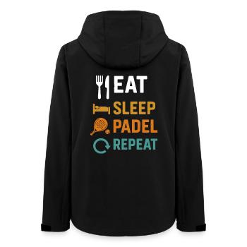 Manger Dormir Padel Répéter Sport drôle - Veste softshell femme recyclée Stanley/Stella - noir - Dos - AI Model Female 172 light (172cm)