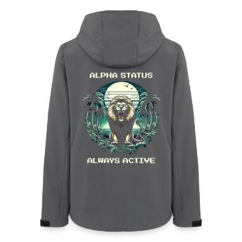 Alpha Status Active | Leo Domination Nature - Women’s Recycled Softshell Jacket by Stanley/Stella - anthracite - Back - AI Model Female 172 light (172cm)
